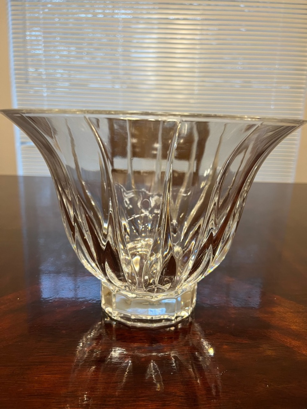 Clear Crystal Glass Vase - Elegant Fluted Design